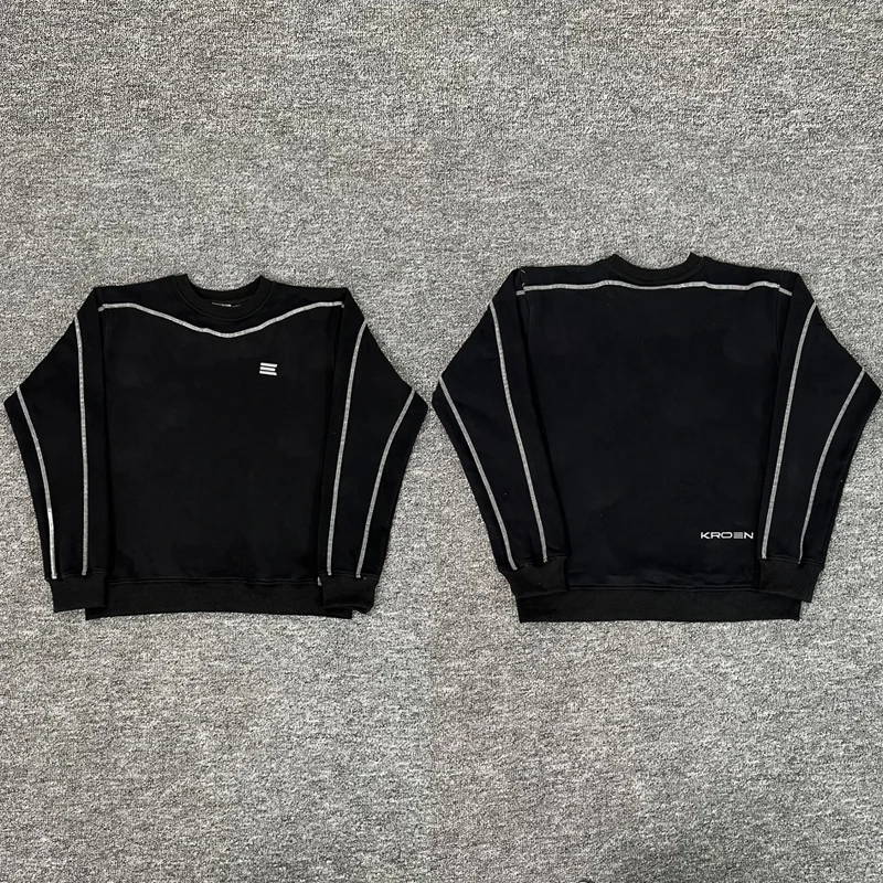 

Kroen Hoodie Sweatshirt High Street Casual Loose Round-neck Embroidery Pullover Men's Women's Fashion Streetwear