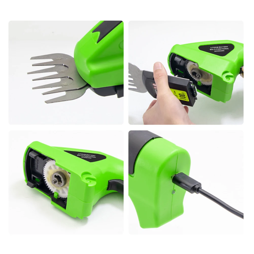 2 In 1 Cordless Electric Hedge Trimmer 36V Rechargeable Handheld Household Lawn Shrub Weeding Pruning Mower Garden Tools