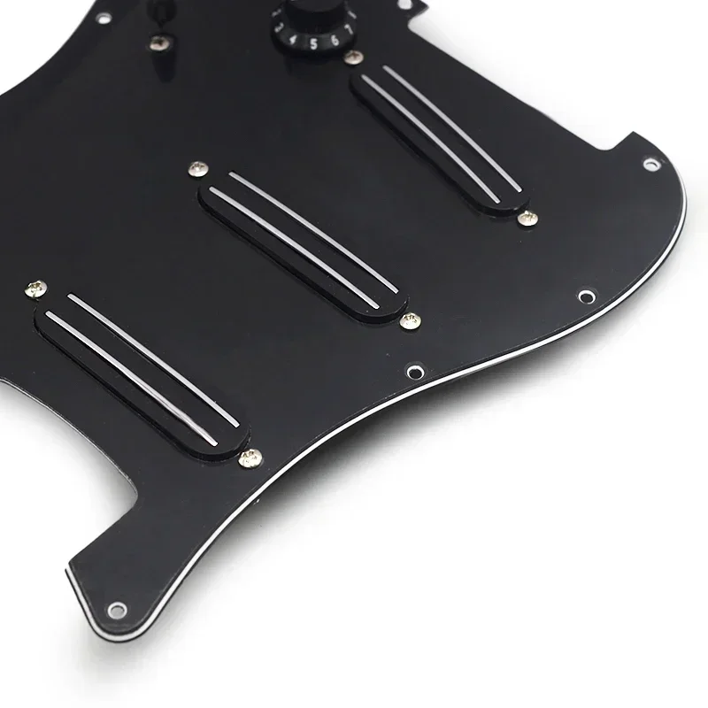 SSS-Mini Humbucker électrique précâblé, garde 514, plaque de grattage chargée, JE9 K, 9K, 9K, style ST JEBlack