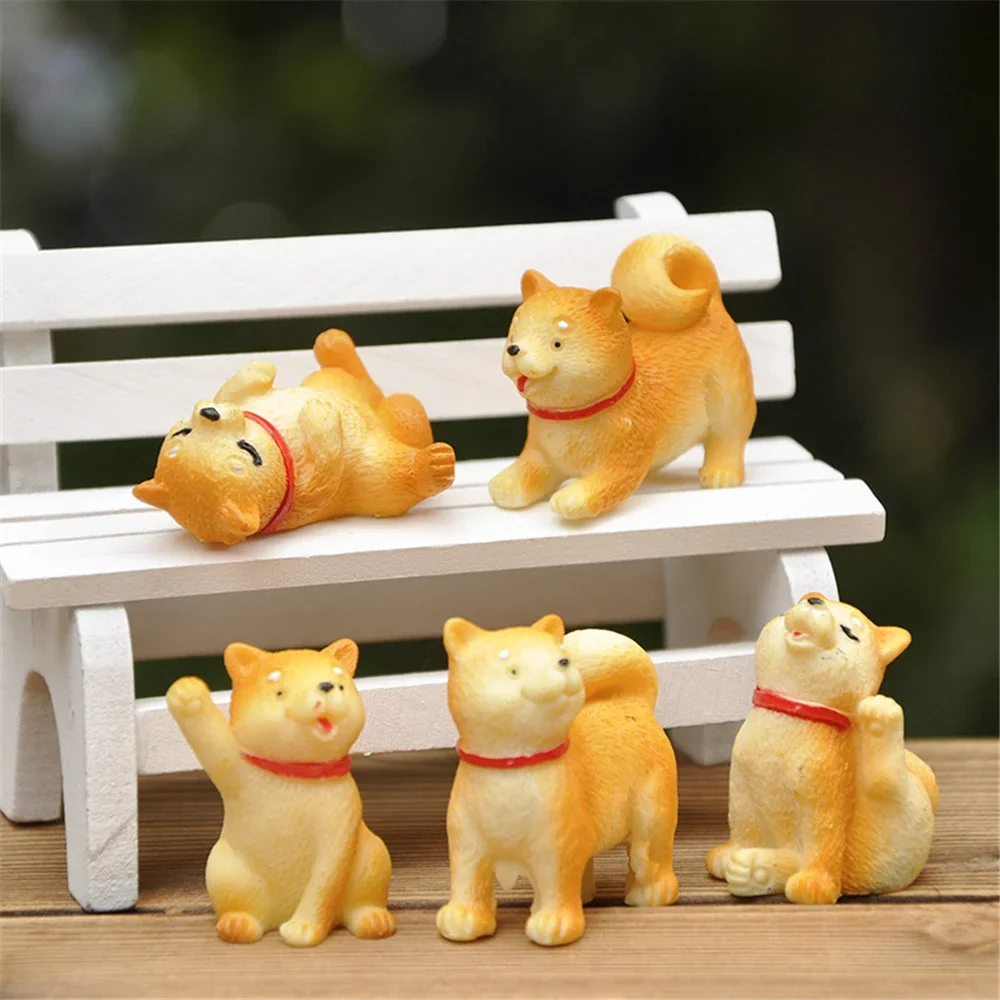 4pcs/set Mini Dog Miniature Simulation Retriever/Husky Pet Model Doll-house Decoration Courtyard Scene Dolls Accessories decor