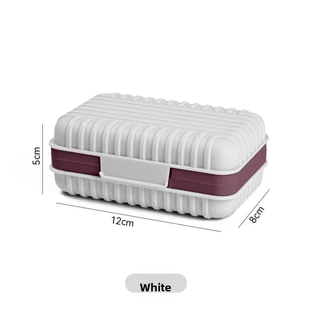 Square Shape Soap Box With Lid Waterproof Leakproof Travel Soap Dish Drainable Design Plastic Soap Box for Outdoor Traveling