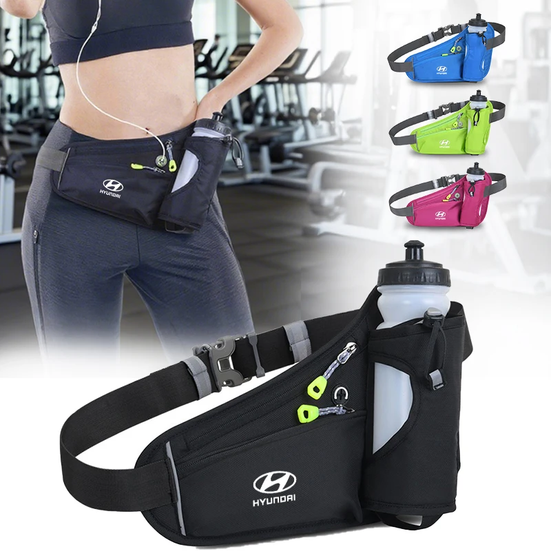 

Car Sports Waist Bag With Water Bottle Holder Cycling Fanny Pack For Hyundai Tucson Solaris I30 Creta Ix35 I40 I10 I20 Veloster