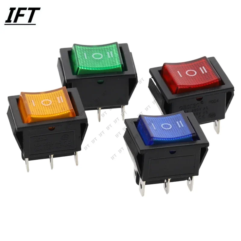 1PCS Latching Rocker Switch Power Switchs I/O ON-OFF ON-OFF-ON 4 6Pins with Light 16A 250VAC 20A 125VAC KCD4 2/3position