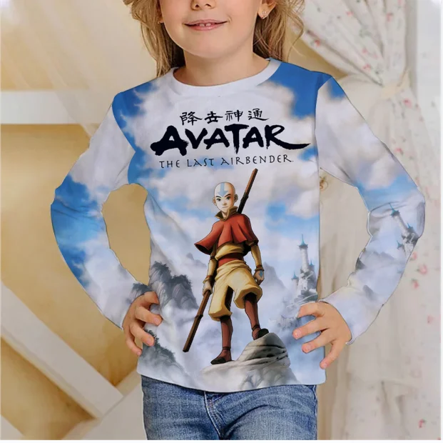 Long T Shirts Anime Avatar The Last Airbender 3D Print Kids T Shirt Fashion Casual Cartoons T-shirt Boy Girl Children\'s Clothes