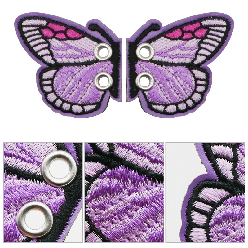 1 زوج التطريز فراشة أجنحة الأحذية DIY سحر الزينة ل حذاء رياضة الملابس أربطة الحذاء لطيف Y2K السنة الجديدة هدية التبعي