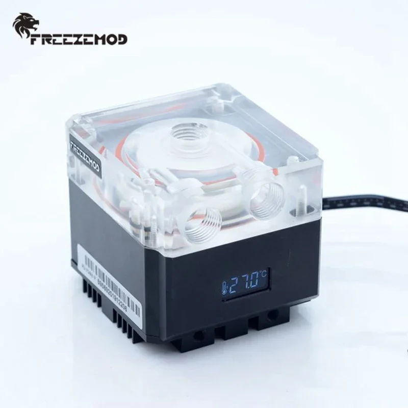 FREEZEMOD Compute cooling pc water cooler mute pump PWM intelligent flow 800L/H VA LCD temperature sense RGB light. PU-FS4M-P