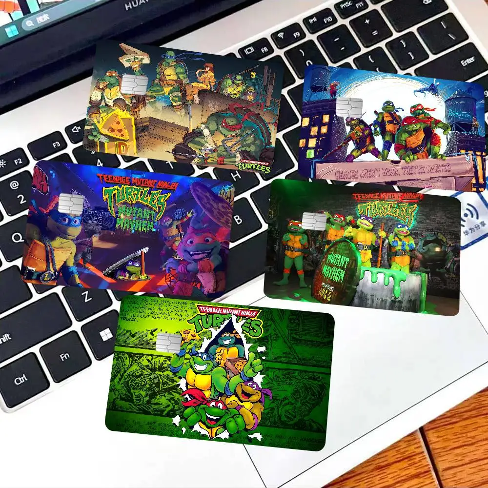 T-Teenage Mutant Ninja Turtles Credit Card Skin Stickers No Adhesive Residue Water Proof for VISA Credit Card Subway Access Card