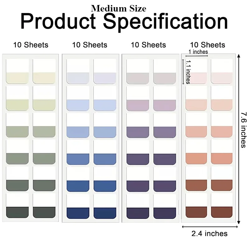 علامات تبويب مؤشر لاصقة شفافة متوسطة، ملصقات تحديد المواقع قابلة لإعادة الاستخدام، علامات تبويب ملاحظات لتصنيف الكتب والمستندات، للمكتب #1