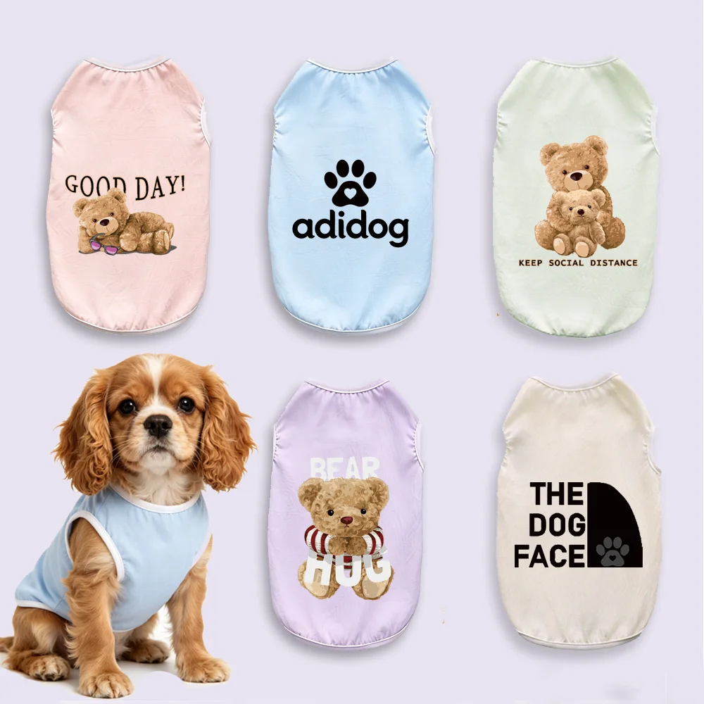 

Summer Pet Vest Ultra-thin Cloud Cotton Breathable Sleeveless T-shirt Cat & Dog Cute Clothes Suitable For Chihuahua Teddy Outfit