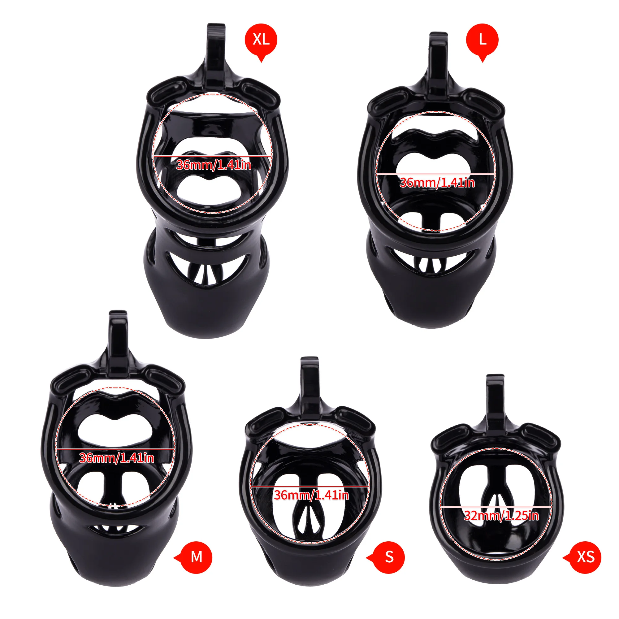 Male Lightweight Shell Ghosts Chastity Cage with 4 Rings Set Penis Restraints Cock Cage Husband Loyalty BDSM Sex Toys For Men