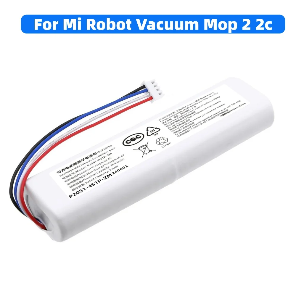 

New 14.4V 2600mAh Replacement Battery for XiaoMi Robot Vacuum Mop 2,2C STYTJ03ZHM P2051-4S1P-ZM.