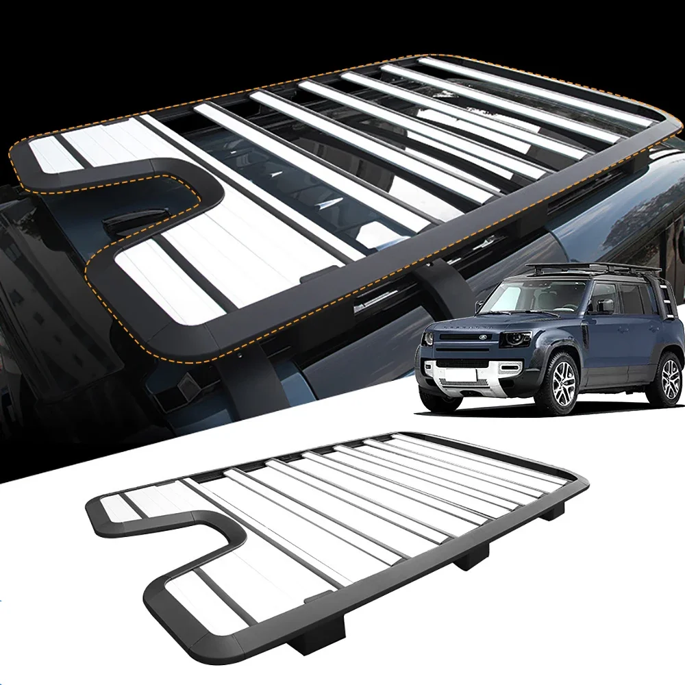 

Aluminum alloy Roof Rack luggage Platform Tray Rooftop Luggage Rack Fits for land rover defender 90 110 2022 2023 Offroad 4x4