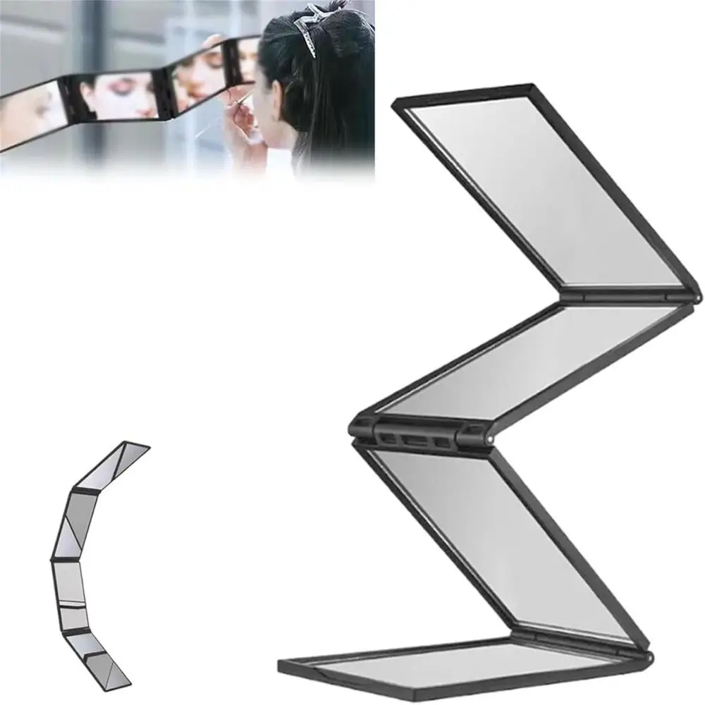 360-Degree Viewing Angle Multi Angle Folding Mirror Portable Foldable 4 Way Mirror Handheld 4-Sided Folding Makeup Mirror