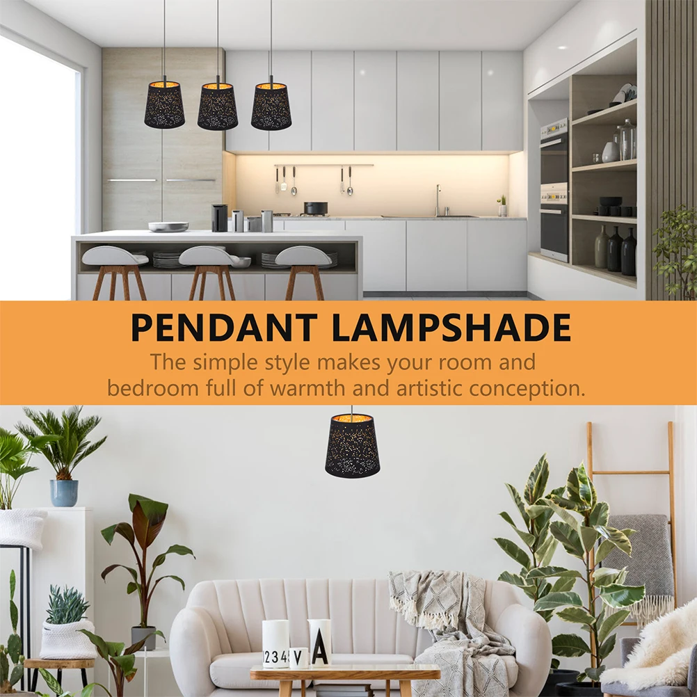 

2 шт. тканевые абажуры с зажимом на лампочке, черные полые чехлы для светильников для спальни, напольные настольные лампы, декоративный современный абажур