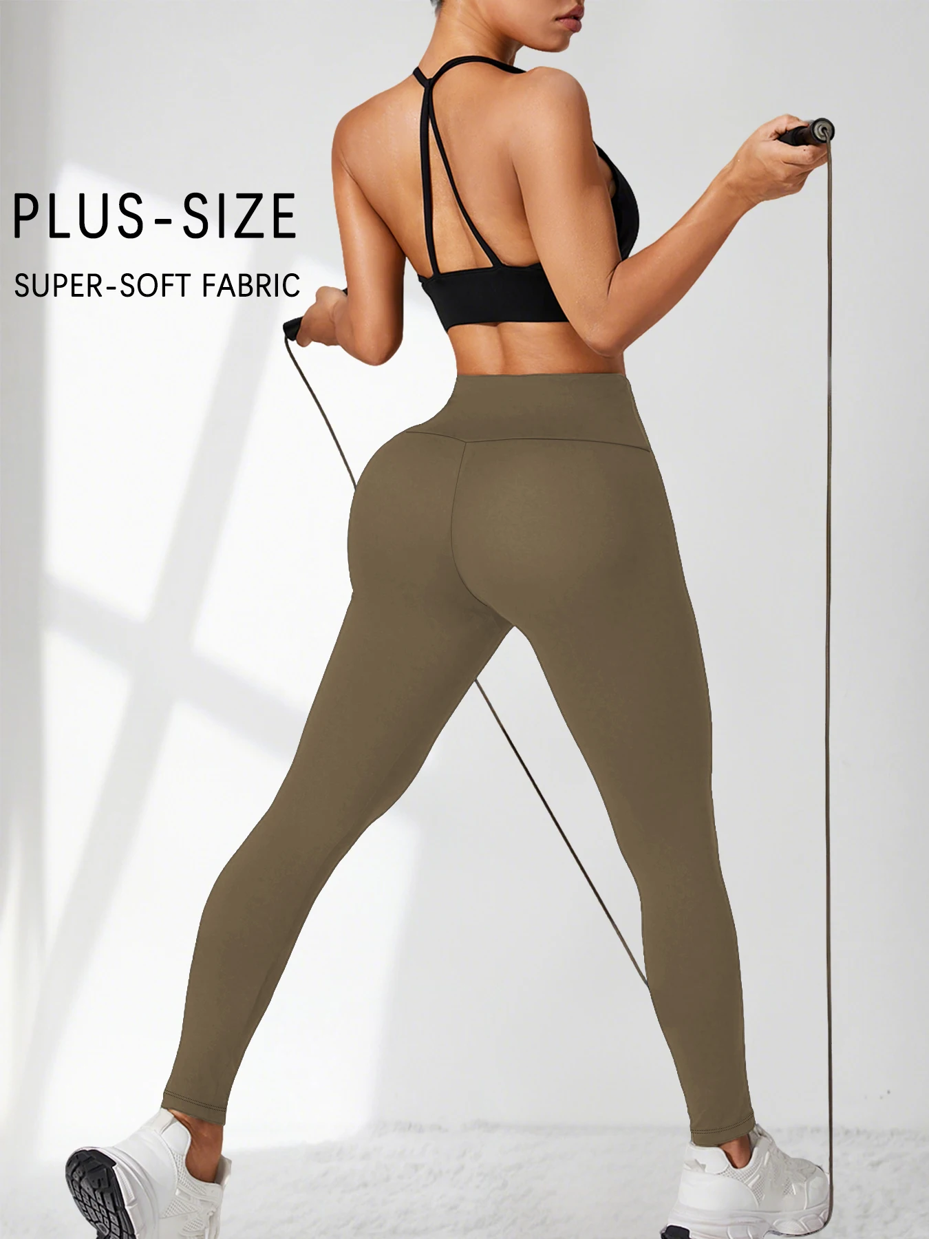 

Plus Size Women's High Waisted Leggings - Super Soft Fabric Ideal for Yoga Running Workout and Relaxing at Home