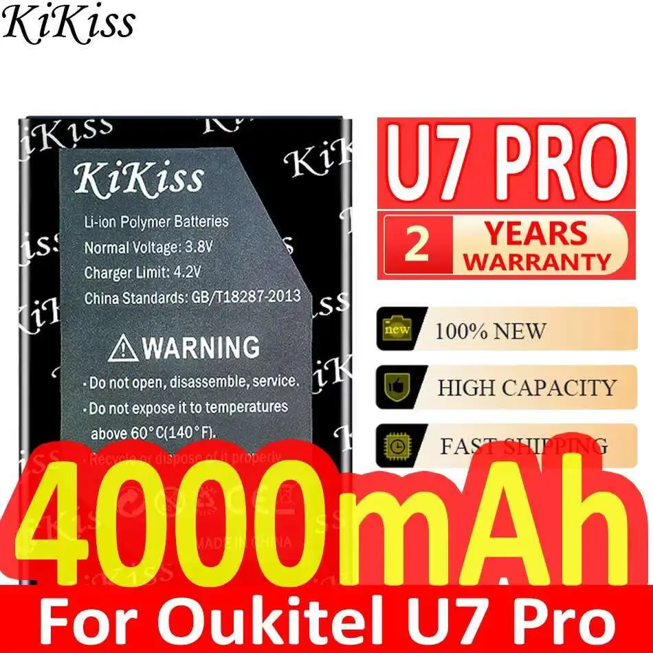 

4000Mah Mobile Phone Battery For Oukitel U7 Pro U7pro Premium Replacement High Capacity
