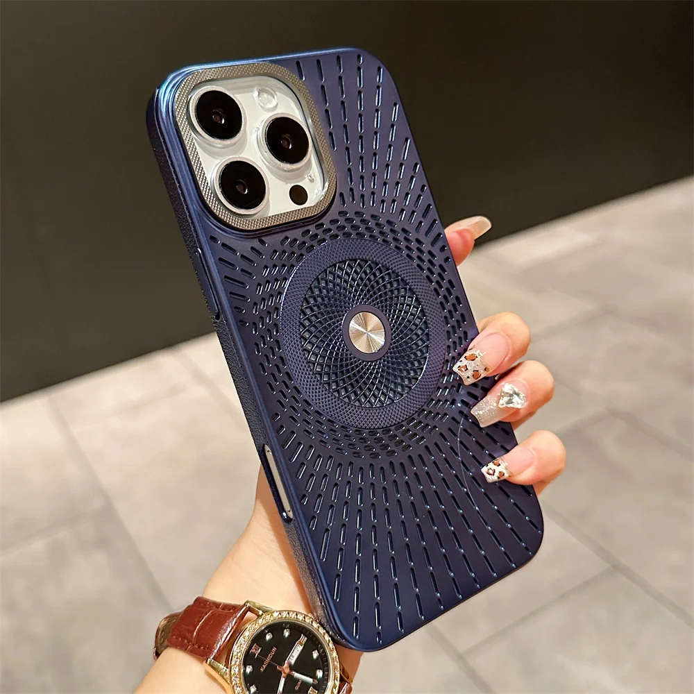 Plating Heat Dissipation Magsafe Case for iPhone 12 13 14 15 16 Pro Max 16 Plus Plating Men Women Ultra Thin Anti Drop PC Cover