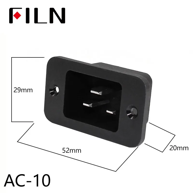 IEC320 C14 Elektrische AC-Buchse 3-polig Rot LED 250V 10A Sicherung Buchse Stecker Einlassanschluss 2-polige Buchse Montage-Wippschalter – Detail 22