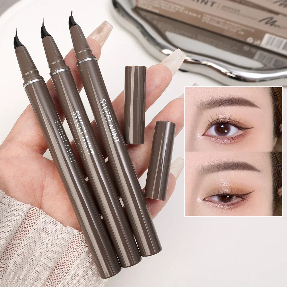 Ultra Fijne Schuine Hoofd Eyeliner Potlood Matte Sneldrogende Eyeliner Waterdichte Niet Bloeiende Onderste Wimpers Ogen Make-Up