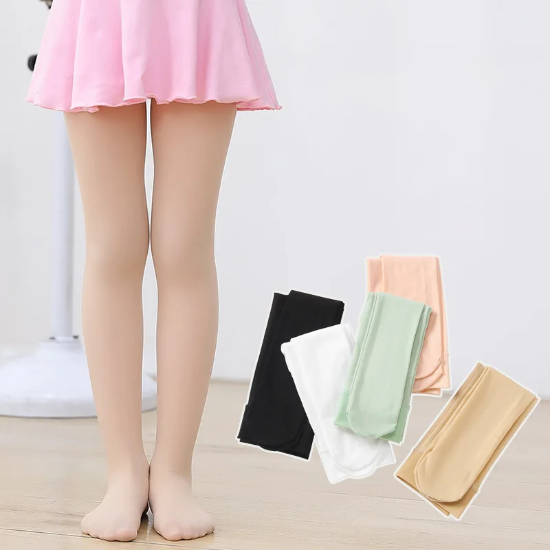 Spring Summer New Children\'s Velvet Tights Light Green Large Elastic Non-slip Kids Girls Pantyhose Baby Dance Stockings