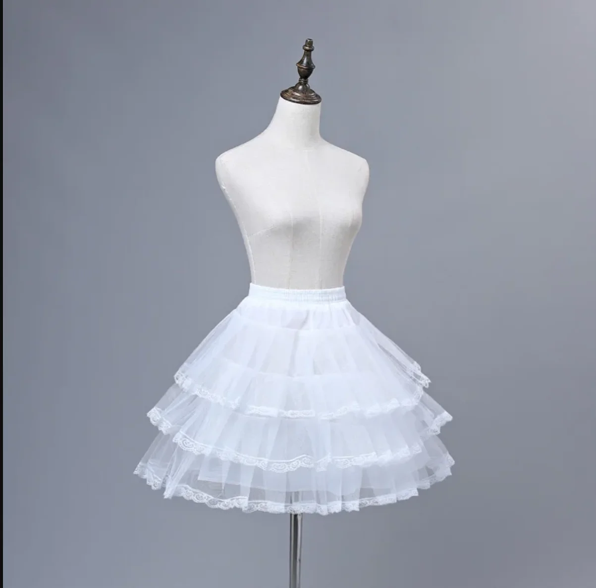 Girl Lolita Cosplay Wedding Petticoat Party Short Dress Underskirt Jupon Enfant Ballet Tutu Skirt Crinoline Slit