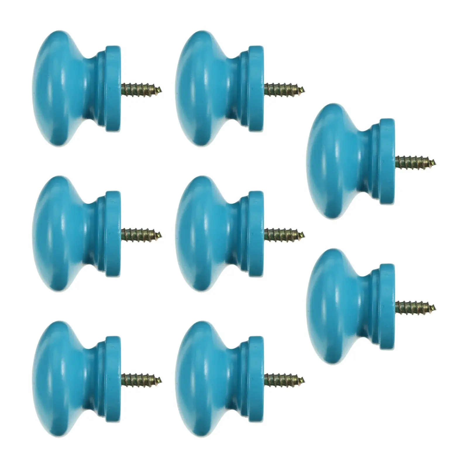 

Cabinet Handles Round Single Hole Solid Wood Self Tapping Drawer Knob Blue Nursery