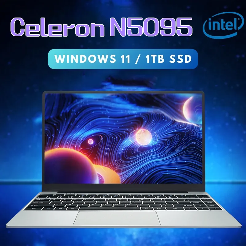 

Портативный ноутбук Intel Celeron N5095, 14,1 дюйма, 16 ГБ DDR4, 512 ГБ, 1 ТБ SSD, Windows 11 Pro, ноутбук, геймер, офисный учебный компьютер, ноутбуки