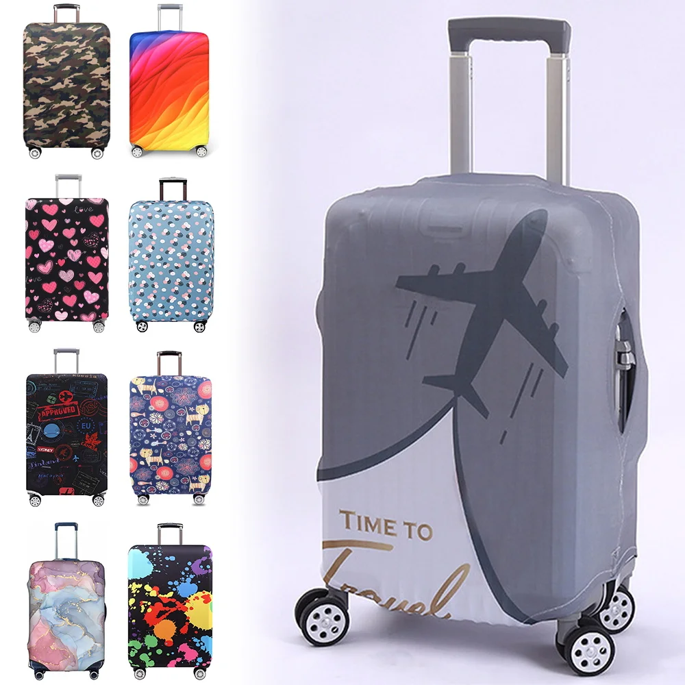 Fashion Suitcase Cover High Elastic Geometry Love Heart Shaped Luggage Case Dust Cover 18-32Inch Suitcase Essential Accessories