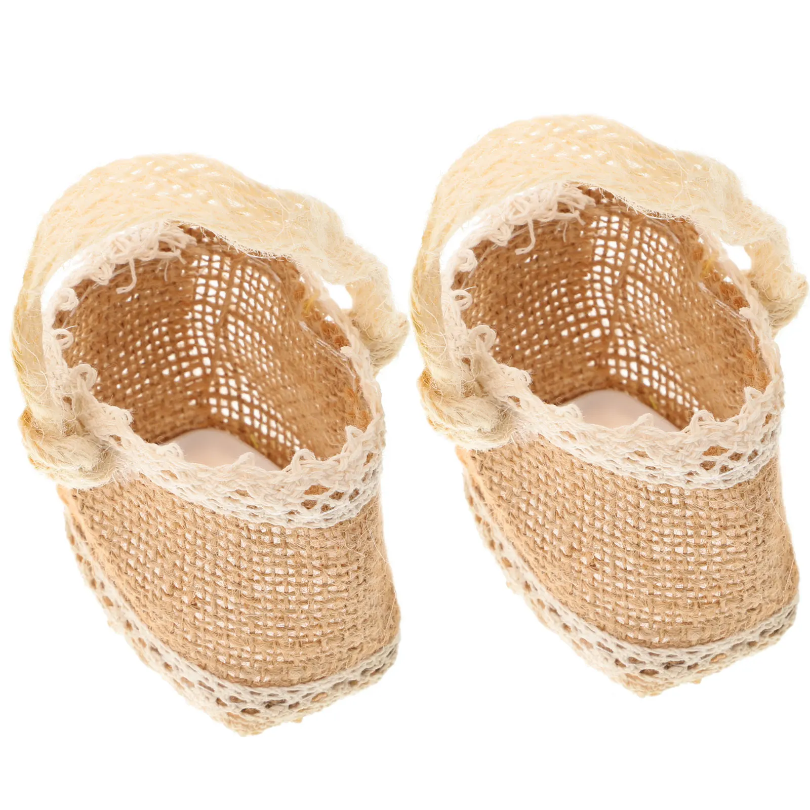 

2pcs Linen Drawstring Gift Bags Mini Flower Baskets For Wedding Party Decor Candy Storage Home Decoration Container