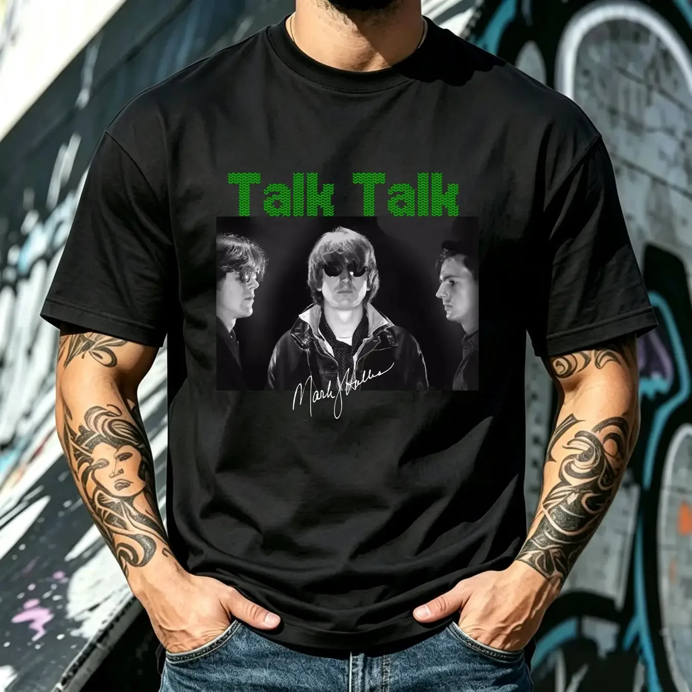 washed T Shirt Rare Mark Hollis Singer Talk Cotton Black All Size TMB180 vintage Washed Stretched graphic Top For Everyday Wear