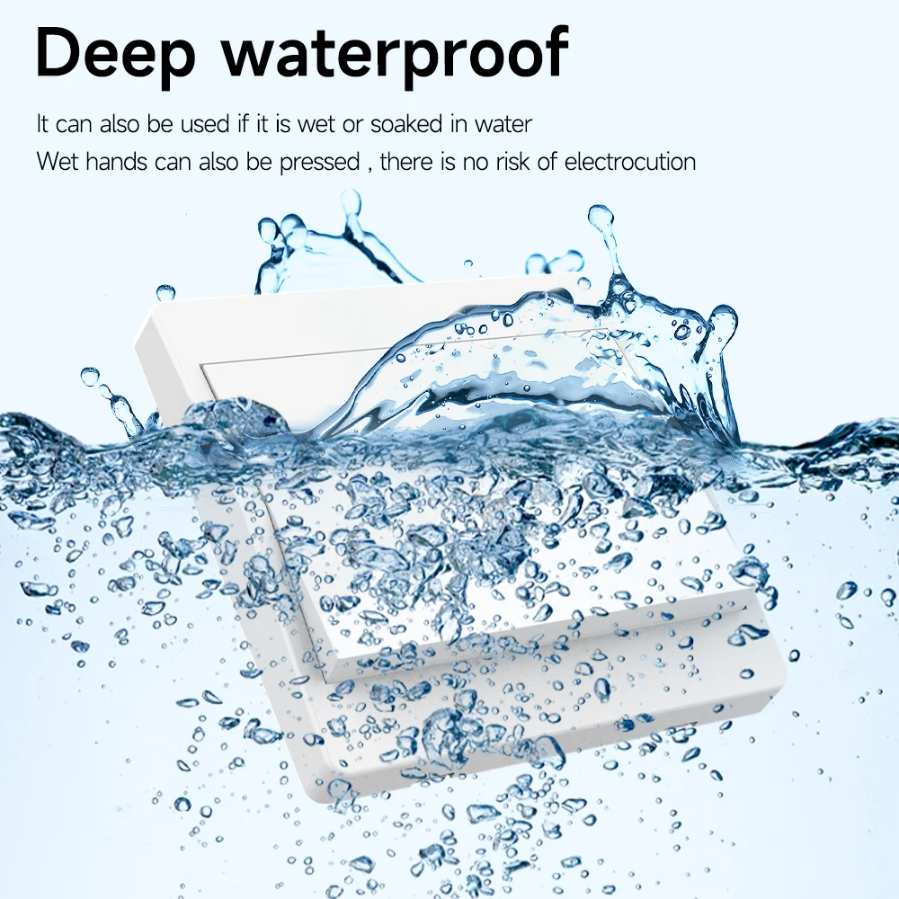 86 نوع RF433Mhz مفتاح لاسلكي ذاتي التشغيل الجدار ضوء التحكم عن بعد لوحة مقاومة للماء مفتاح الطاقة الحركية