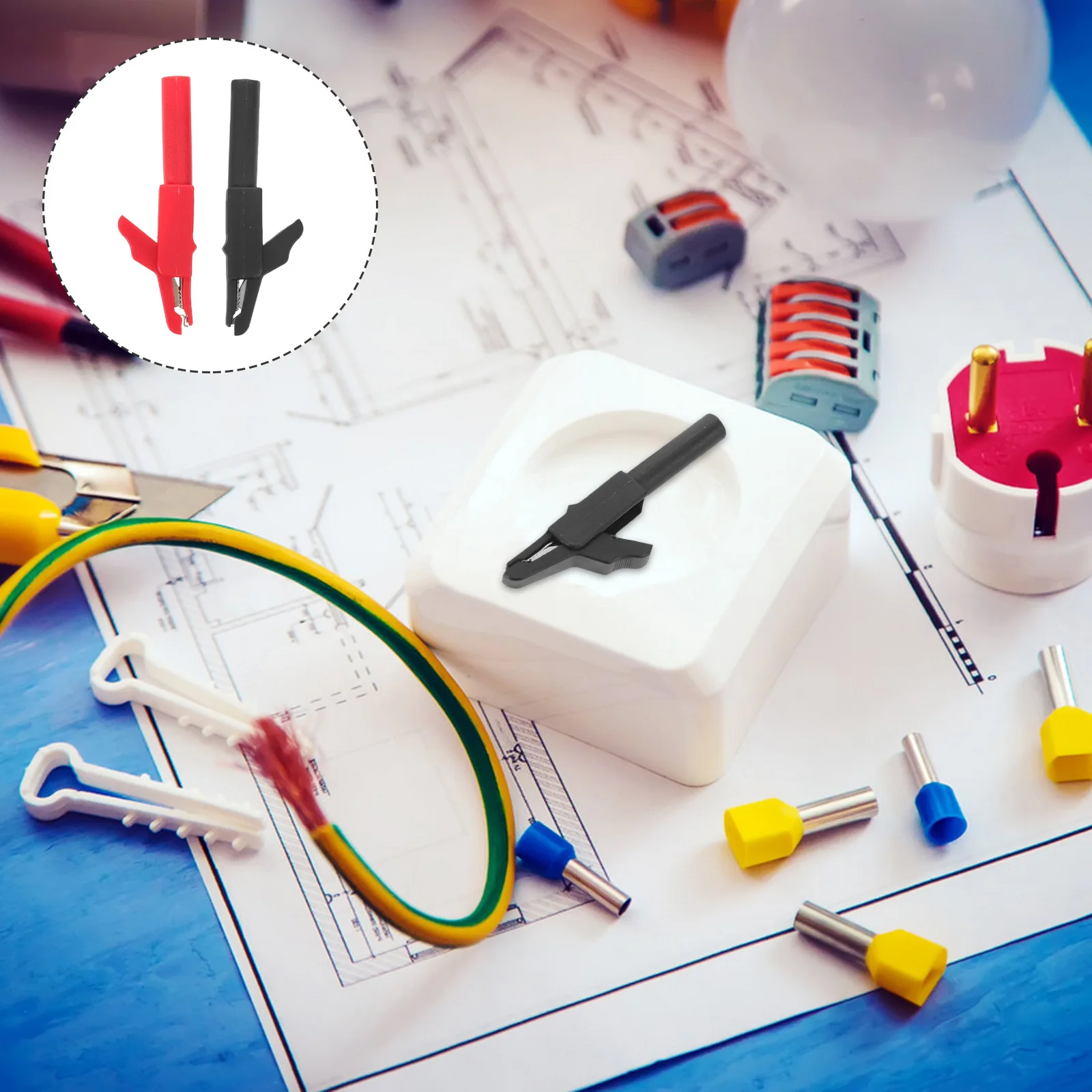 

10pcs Multimeter Test Clips Kit 4Mm Banana Jack Mini Alligator Clamps Insulated Electrical Test Leads For Automotive Tools