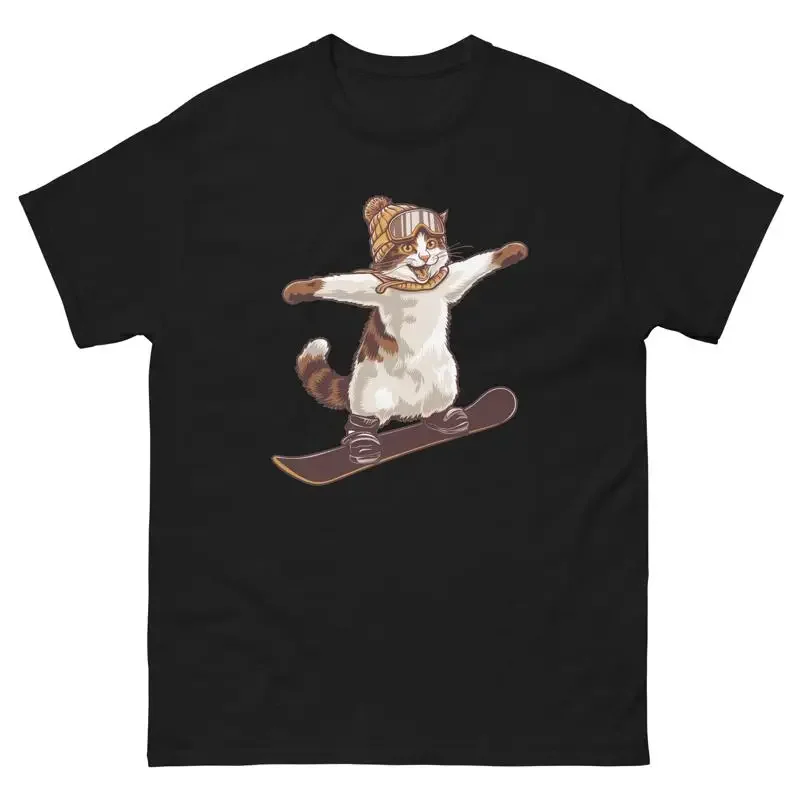 Turkish Van Cat Snowboarding Fun Snowboarder T Shirt