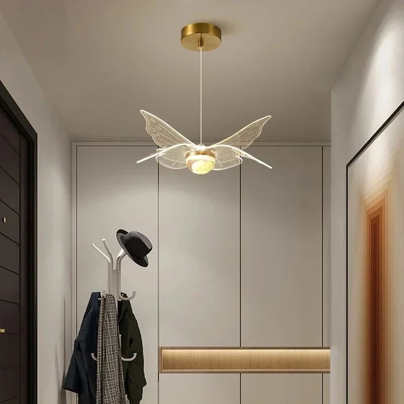 Nordic Modern Butterfly LED Chandelier Living Room Bedroom Dining  Bedside UFO Pendent Lamp Home Decor Flower  Lights
