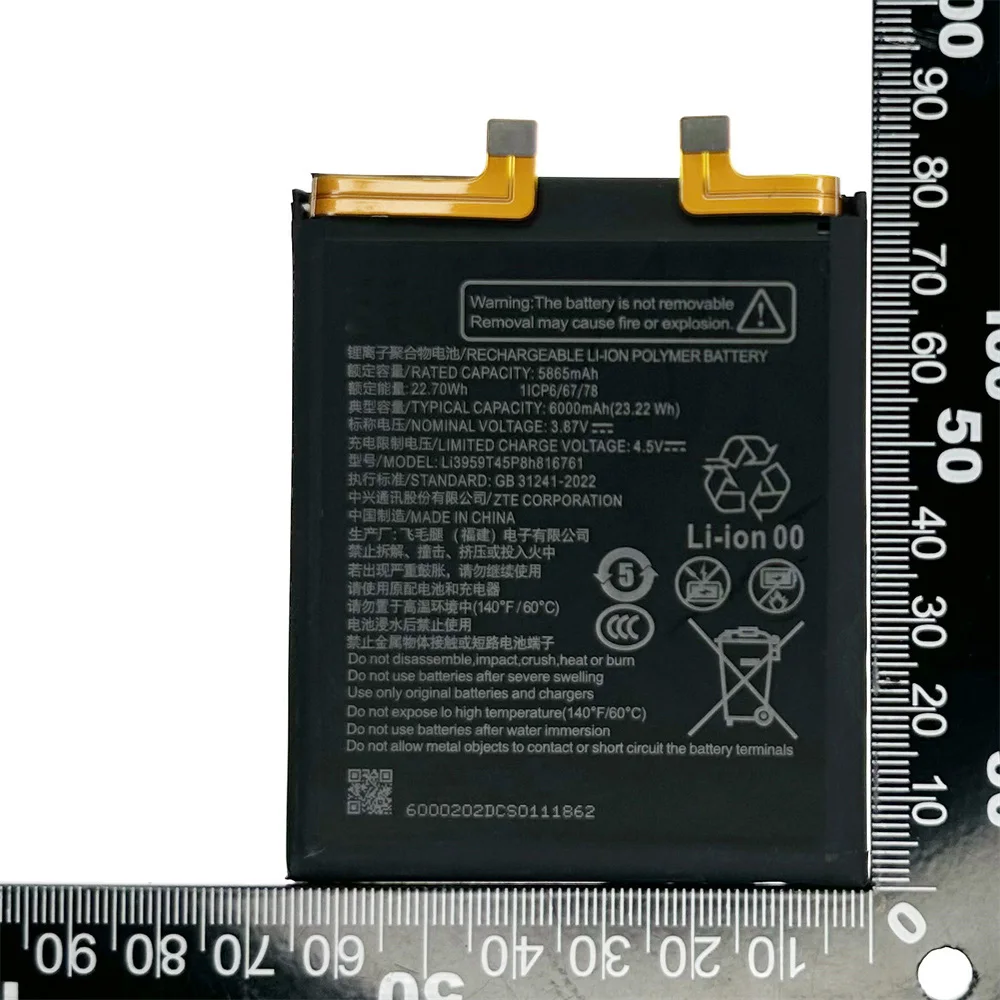 Genuine 6000mAh Battery Li3959T45P8h816761 Battery For ZTE Nubia Z60 Ultra NX721J  Phone Replacement Battery Batteria