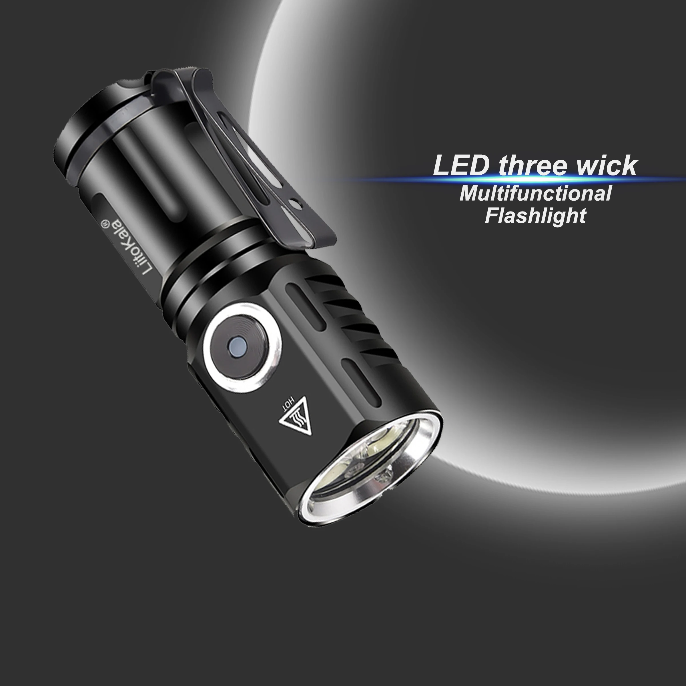 LiitoKala LF-536 Mini linterna recargable con tapa destacada