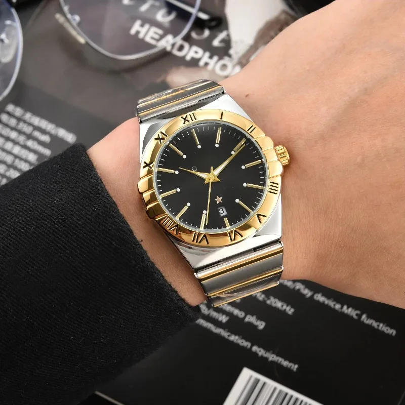 ​2025 Men's Luxury Quartz Chronograph Watch Sapphire Crystal 100M Waterproof Stainless Steel Business Sport Style Date