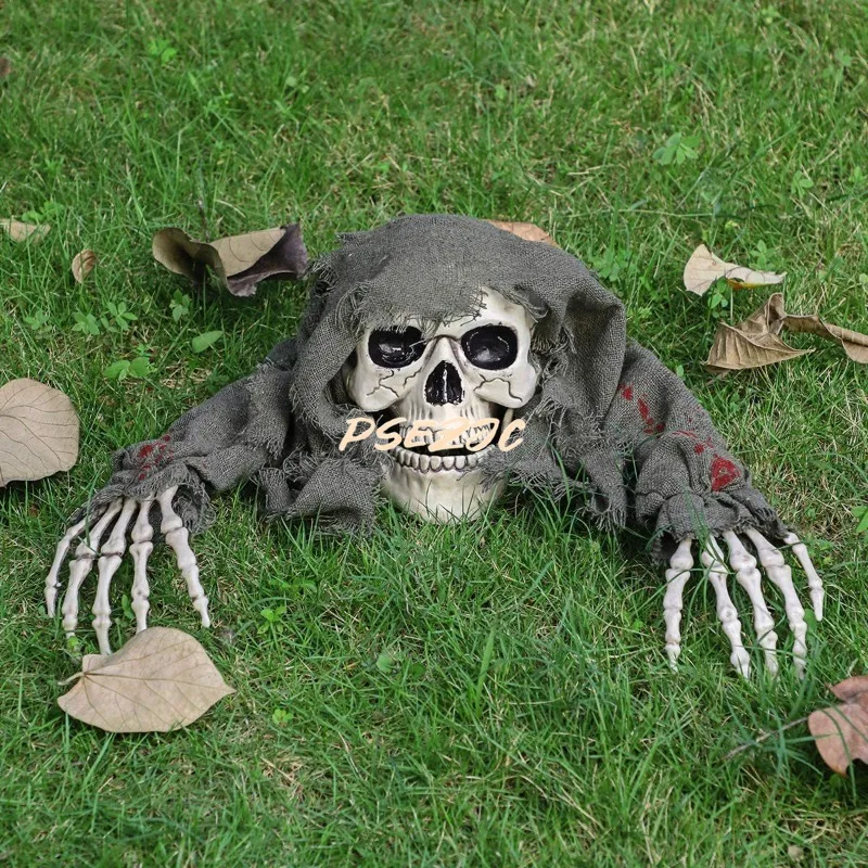 3 Pieces/set Halloween Ground Bone Insertion Ghost Head Crawling Simulation Arm Skeleton Field Decoration