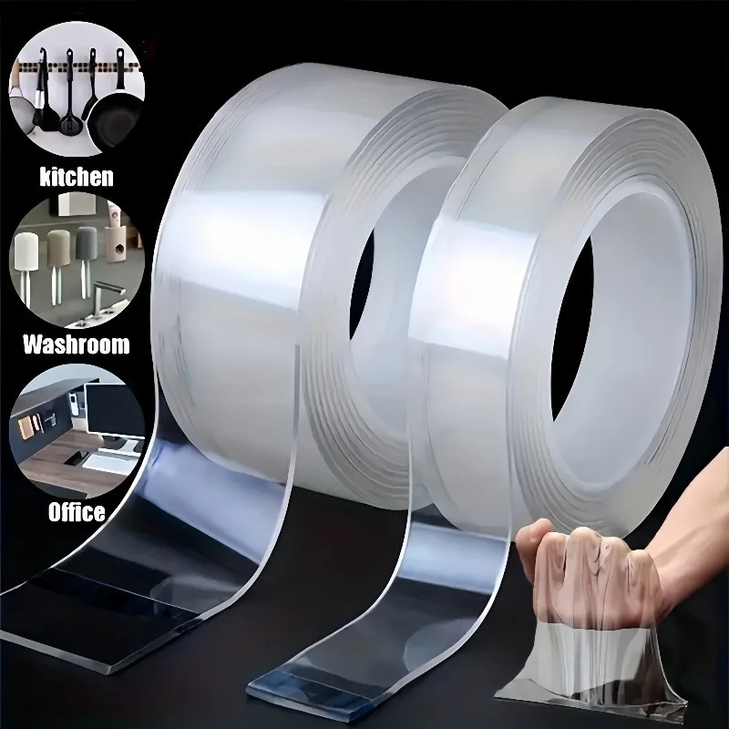 Super Strong Double-Sided Tape - Reusable, High-Strength, Residue-Free, Waterproof, Suitable for Home, Office, and Car