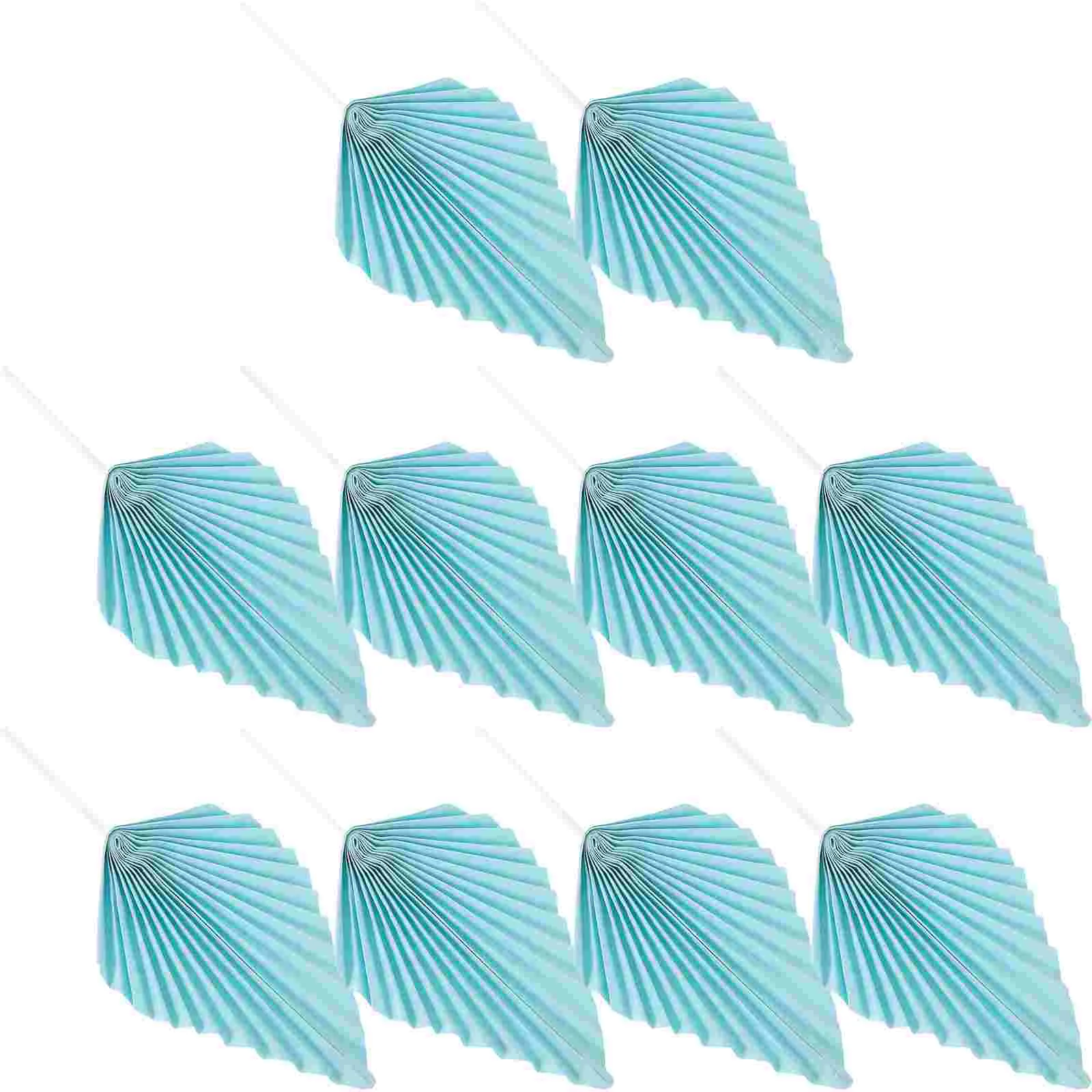 10 PCS Golden Palm Leaf Paper Fan Decorations for Birthday Cake Party Tropical Bohemian Style Decor Leaves Cake Topper