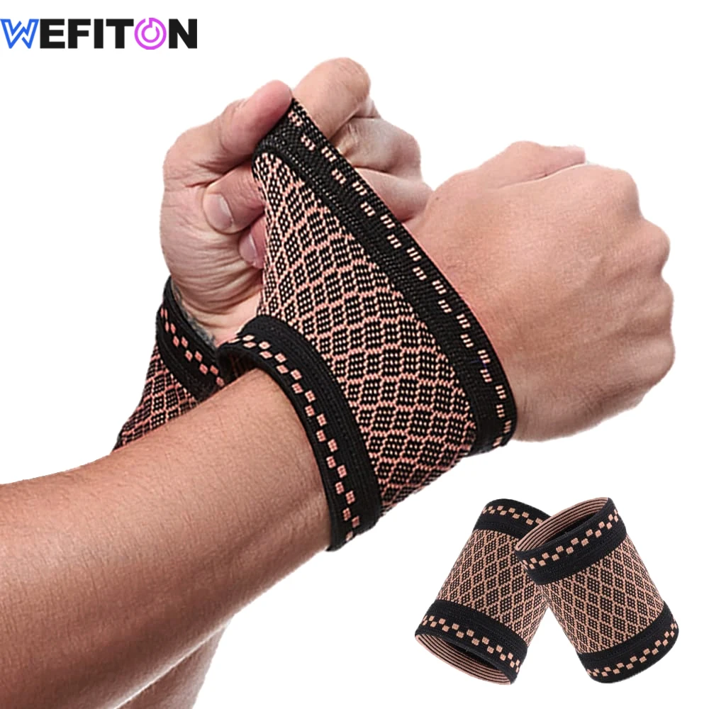 1Pair Copper Compression Wrist Sleeve Compression Wrist Supports for Men and Women Tennis, Sport, Fitness Workout, Carpal Tunnel