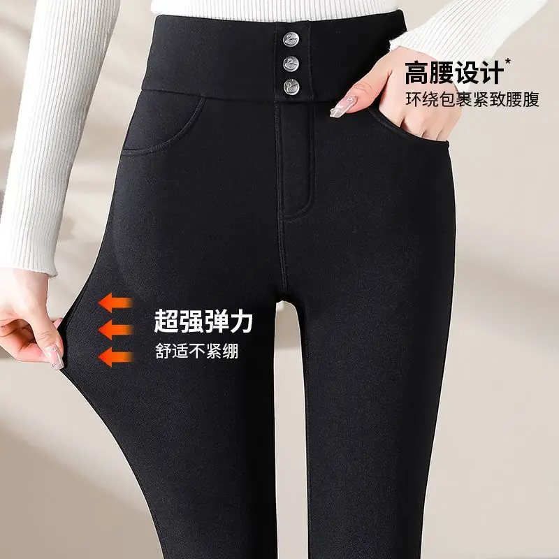 Thick Fleece High Waist Leggings Women Waterproof Pencil Pants Women's Winter Fashion Warm Sexy Leggings Women Clothing PT-563