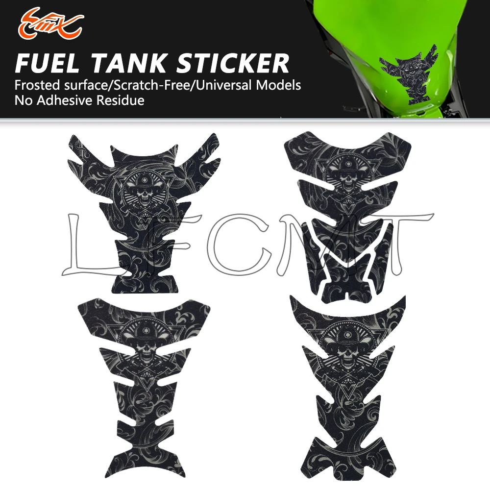 

Матовая наклейка на бак мотоцикла с черепом, противоскользящая защитная наклейка на топливный бак, бензобак, универсальная подходит для Yamaha Suzuki Honda