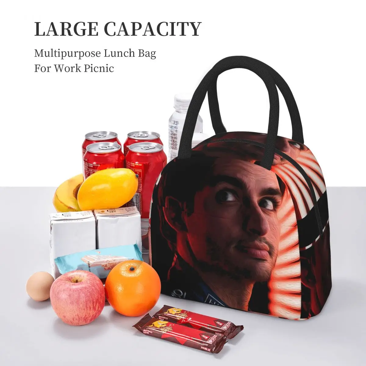 Carlos Sainz Jr F1 Signature Graphic - Dark Lunch Bags Insulated Bento Box Portable Lunch Tote Leakproof Picnic Bags Thermal Bag