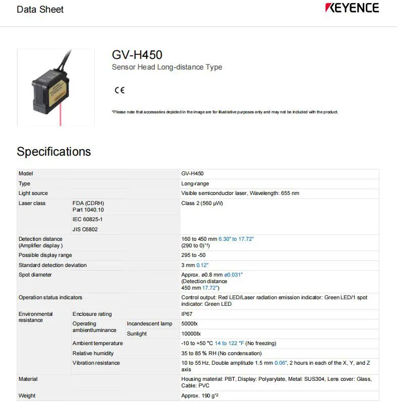 Brand New GV-H450 genuine KEYENCE long-range laser sensor