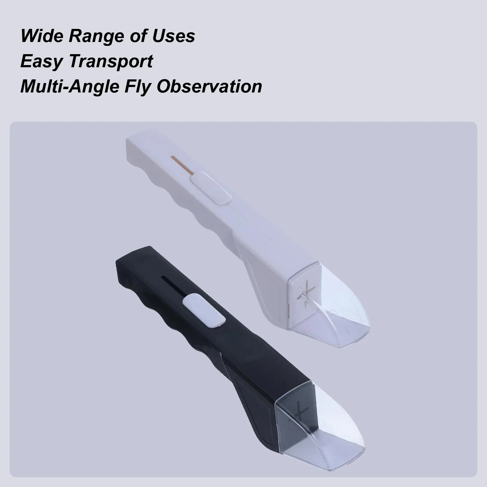 

Инструмент для ловли мух Ручная ловушка для мух и инструмент для освобождения Портативная ловушка для захвата с прозрачным окном наблюдения Быстросъемный инструмент