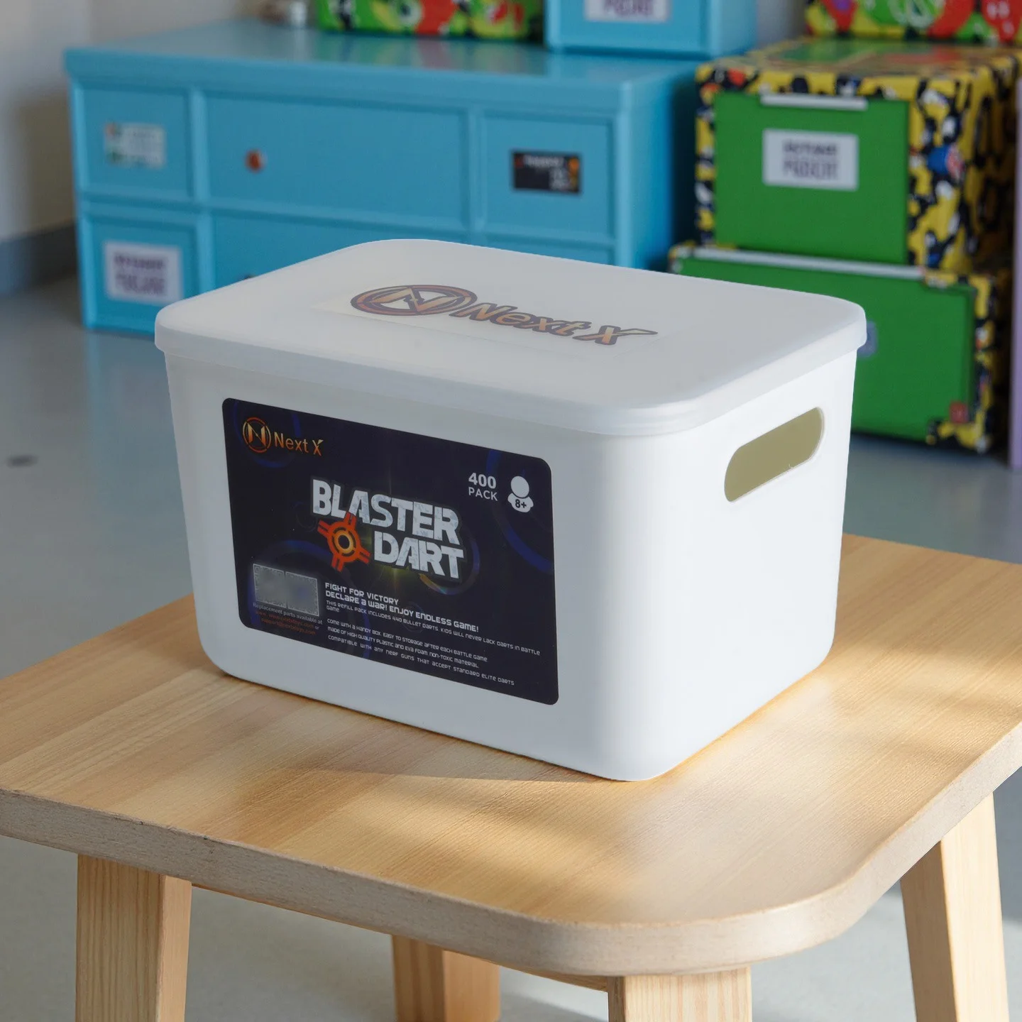 White Plastic Toy Storage, Sturdy and Durable, with a Lid to Prevent Dust, with a Handle Groove, Large Capacity for Storing Various Toys, Making Toy Storage Easier