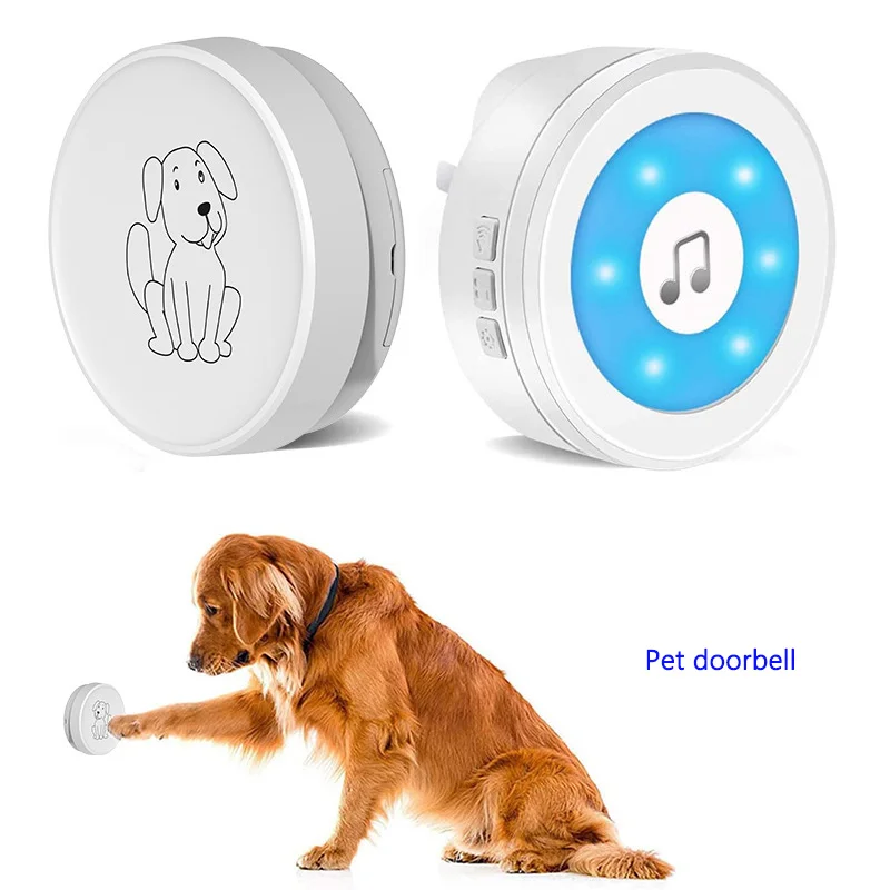 

IP65 Waterfroof Pet Doorbell Household Dog Training Toys Self Generated Wireless Door Bell Battery Free Pet Training Supplies