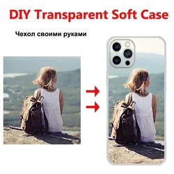 Custom Case for iPhone 16 16e 15 14 13 12 Mini 11 Pro Max XS XR Plus 7 8SE Case DIY Photo Picture Letters Clear Soft Cover Funda