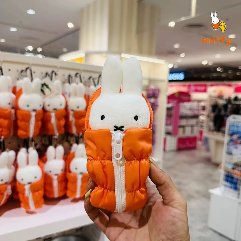 Kawaii Miffy peluche poupée dessin animé Orange sac de couchage lapin moelleux peluche jouet sac à dos Dopamine Anime accessoires cadeaux parfaits
